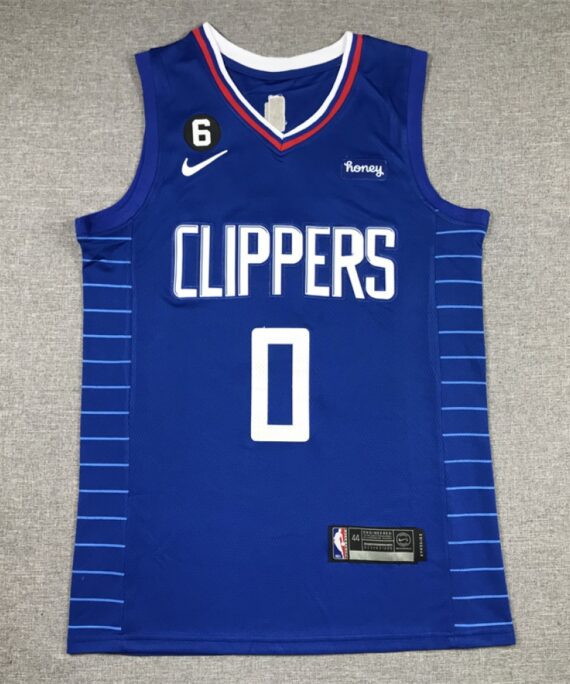 Russell Westbrook Basketball Jersey#0 Los Angeles Clippers Blue