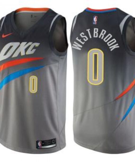Russell Westbrook Basketball Jersey #0 Oklahoma City Thunder 17/18 Gray City Edition