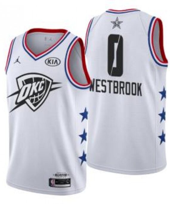 Russell Westbrook Basketball Jersey #0 Oklahoma City Thunder 2019 All Star White