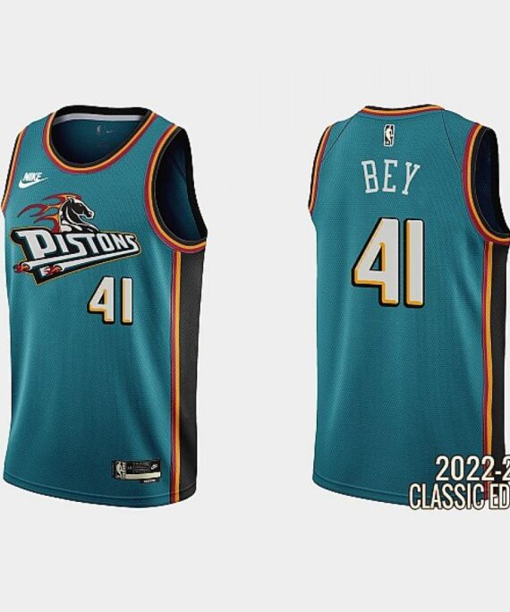 Saddiq Bey Basketball Jersey#41 Detroit Pistons 22/23 Green Classic Edition