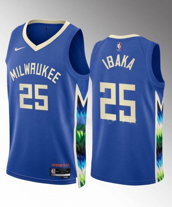 Serge Ibaka Basketball Jersey#25 Milwaukee Bucks 2022-23 Blue City Edition