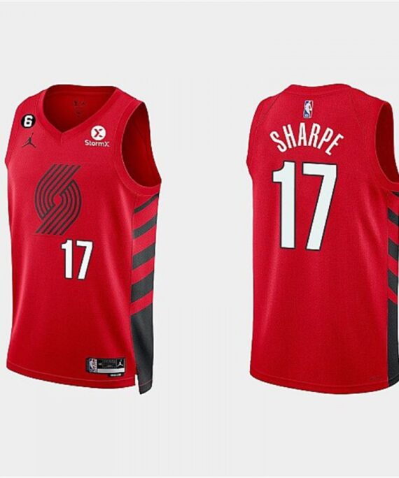 Shaedon Sharpe Basketball Jersey#17 Portland Trail Blazers 2023 Red Statement Edition