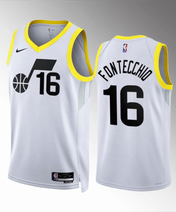 Simone Fontecchio Basketball Jersey#16 Utah Jazz 2023 White