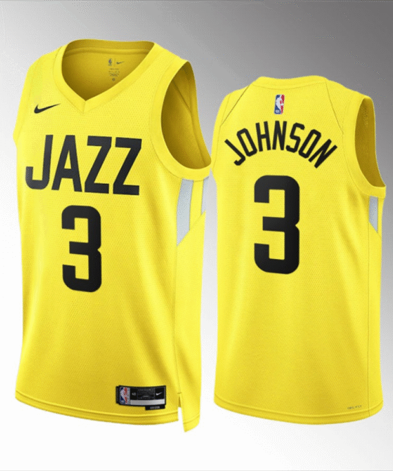 Stanley Johnson Basketball Jersey#3 Utah Jazz 2023 Yellow