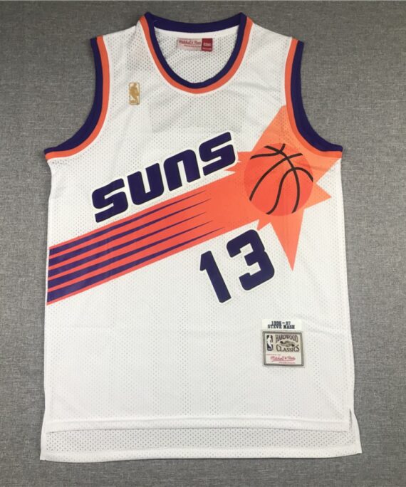 Steve Nash Basketball Jersey #13 Phoenix Suns White Gold Tag