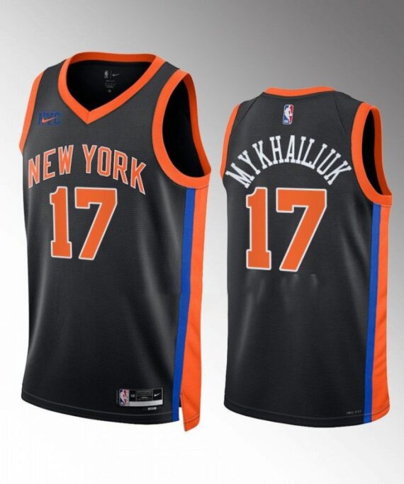 Sviatoslav Mykhailiuk Basketball Jersey#17 New York Knicks 2022-23 Black City Edition