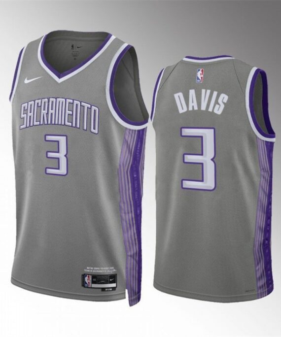 Terence Davis Basketball Jersey#3 Sacramento Kings 2023 Gray City Edition