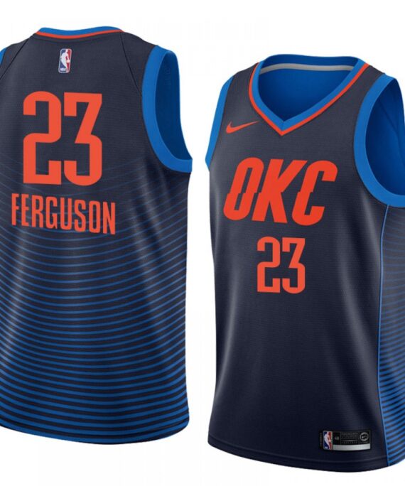 Terrance Ferguson Basketball Jersey#23 Oklahoma City Thunder Dark Blue With Stripes