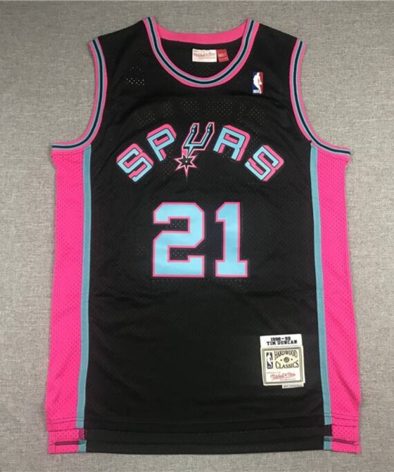 Tim Duncan Basketball Jersey#21 San Antonio Spurs Black Classic Icon