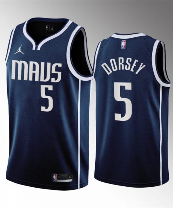 Tyler Dorsey Basketball Jersey#5 Dallas Mavericks 2023 Blue Statement Edition