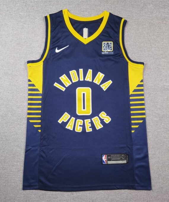 Tyrese Haliburton Basketball Jersey #0 Indiana Pacers 2025 Icon Edition Navy Blue