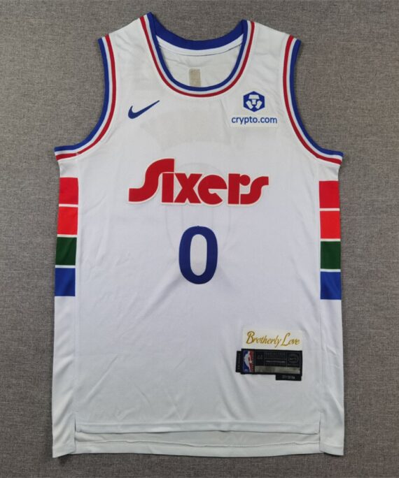 Tyrese Maxey Basketball Jersey #0 Philadelphia 76ers 2025 City Edition White