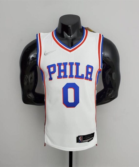 Tyrese Maxey Basketball Jersey #0 Philadelphia 76ers 75th Anniversary Edition White