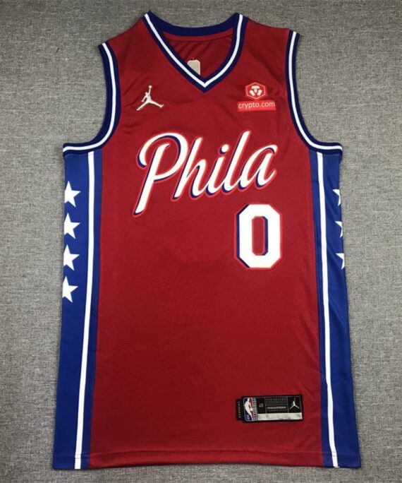 Tyrese Maxey Basketball Jersey #0 Philadelphia 76ers Red