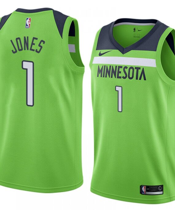 Tyus Jones Basketball Jersey#1 Minnesota Timberwolves Green