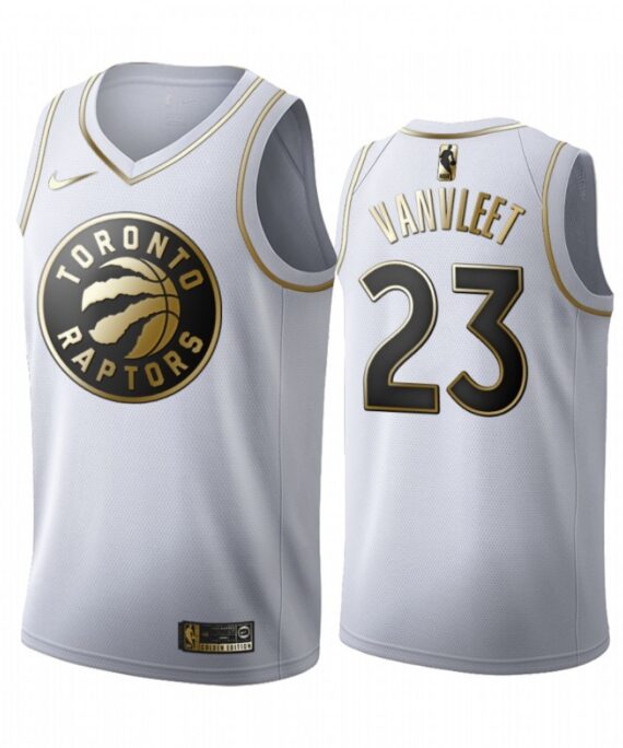 Fred VanVleet Basketball #23 Jersey Toronto Raptors White Gold Edition