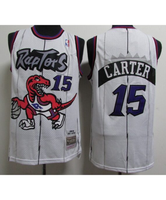 Vince Carter Basketball Jersey #15 Toronto Raptors White Classic Edition