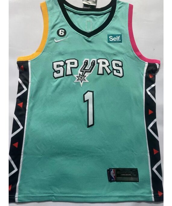 Victor Wembanyama Basketball Jersey#1 San Antonio Spurs 2023 Light Green City Edition