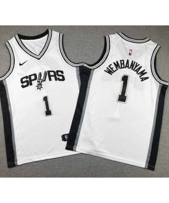 Victor Wembanyama Basketball #1 Jersey San Antonio Spurs 22/23 White Child