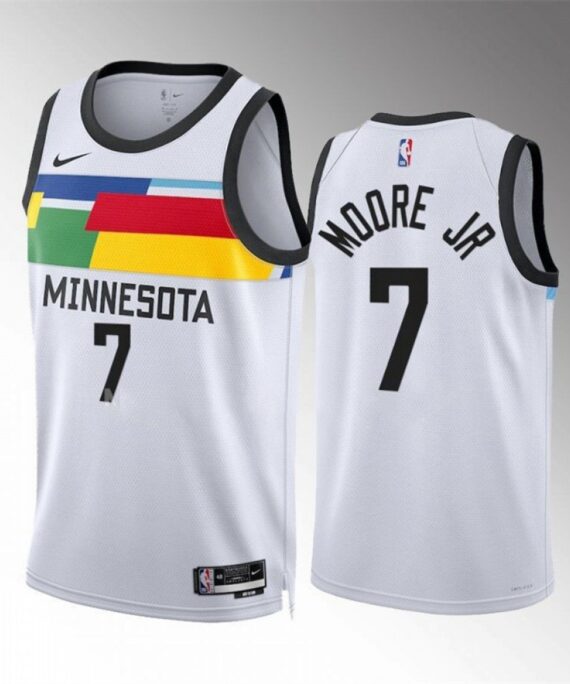 Wendell Moore Jr.Basketball Jersey#7 Minnesota Timberwolves 2023 White City Edition