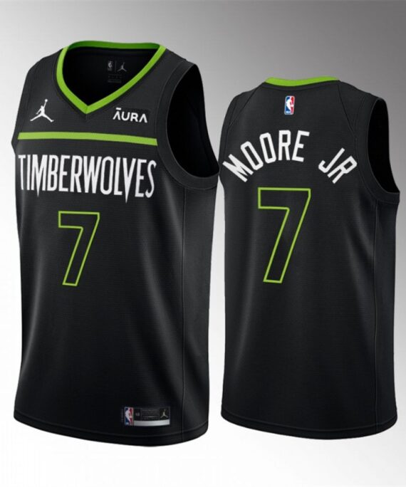Wendell Moore Jr.Basketball Jersey#7 Minnesota Timberwolves 2023 Black Statement Edition