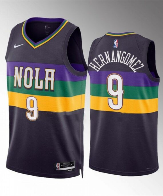 Willy Hernangomez Basketball Jersey#9 New Orleans Pelicans 2023 Purple City Edition