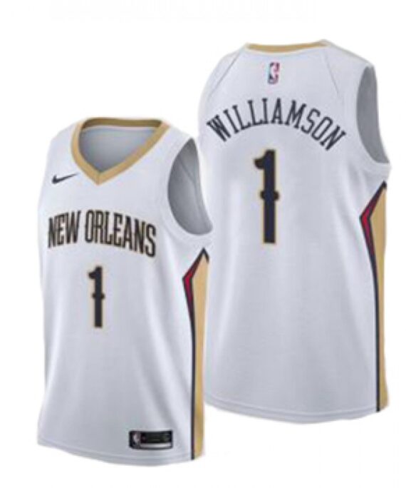 Zion Williamson Basketball #1 Jersey New Orleans Pelicans 17/18 White Association Edition Child