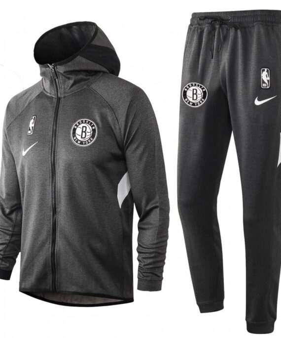 Brooklyn Nets Tracksuit With Hood Gray