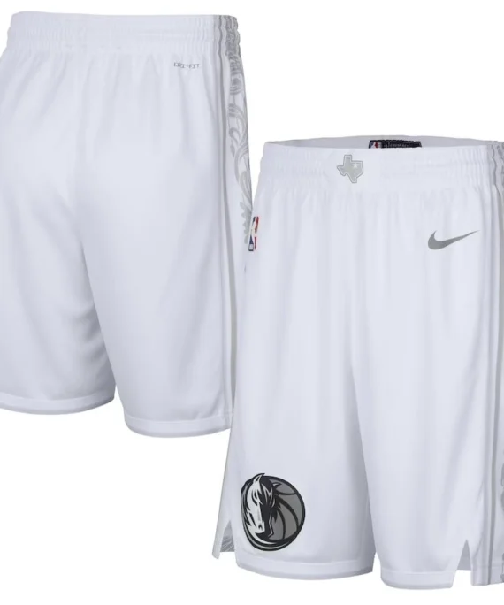 Dallas Mavericks 2025 City Edition White Shorts