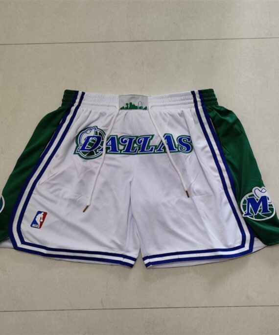 Dallas Mavericks White City Edition Pocket Shorts