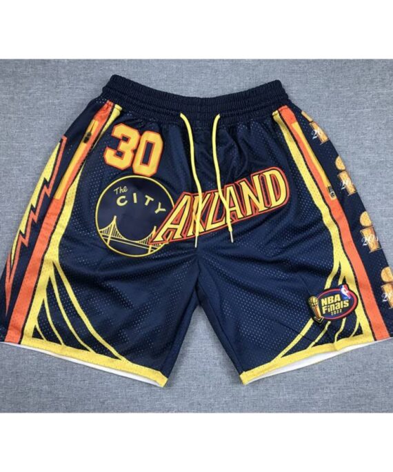 Stephen Curry Basketball #30 Golden State Warriors Blue Black Pocket Shorts