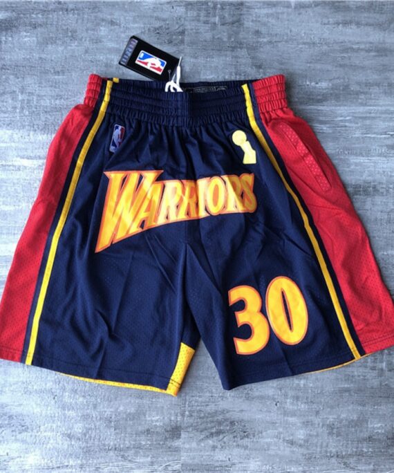 Stephen Curry Basketball #30 Golden State Warriors Blue Black/Red Shorts