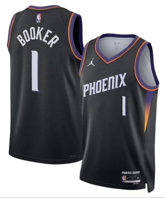 Devin Booker Basketball Jersey#1 Phoenix Suns Black 2026