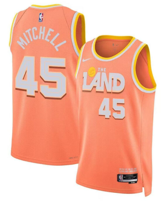 Donovan Mitchell Basketball Jersey#45 Cleveland Cavaliers 2026 Orange City Edition