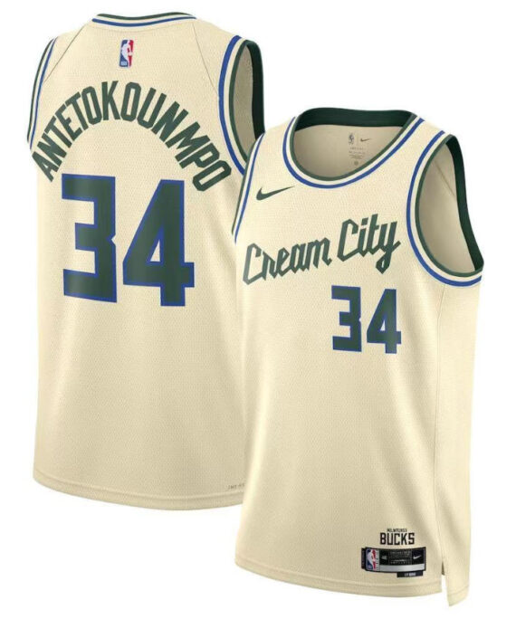 Giannis Antetokounmpo Basketball Jersey#34 Milwaukee Bucks 2026 White City Edition