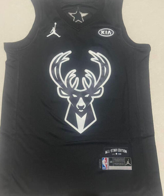 Giannis Antetokounmpo Basketball Jersey#34 Milwaukee Bucks Black All-Star Edition