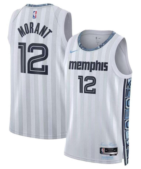 Ja Morant Basketball Jersey#12 Memphis Grizzlies 2026 White City Edition