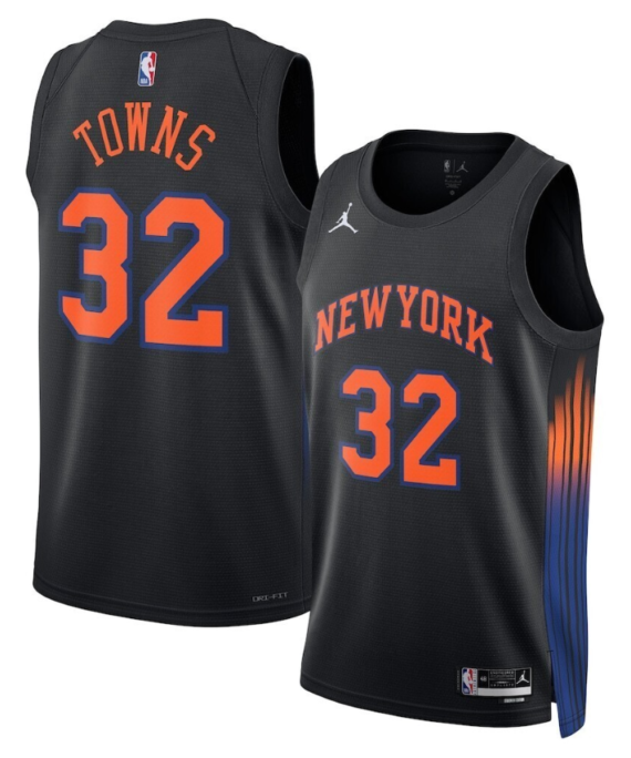 Karl-Anthony Towns Basketball Jersey#32 New York Knicks Black 2026