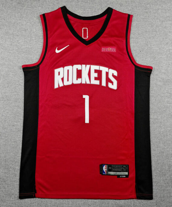Klay Thompson Basketball Jersey#1 Houston Rockets 2025 Red