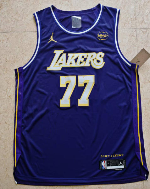 Luka Doncic Basketball Jersey#77 Los Angeles Lakers 2026 Purple PLAYER EDITION