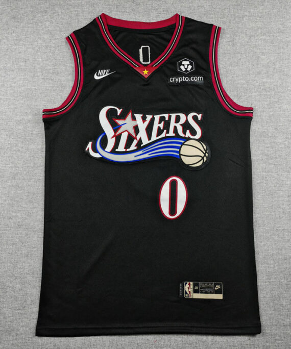 Tyrese Maxey Basketball Jersey#0 Philadelphia 76ers 2026 Black Classic Edition