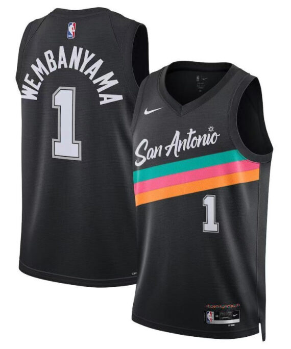 Victor Wembanyama Basketball Jersey#1 San Antonio Spurs 2026 City Edition Black