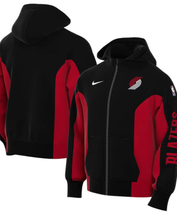 Portland Trail Blazers Jacket With Hood Black Red 2025