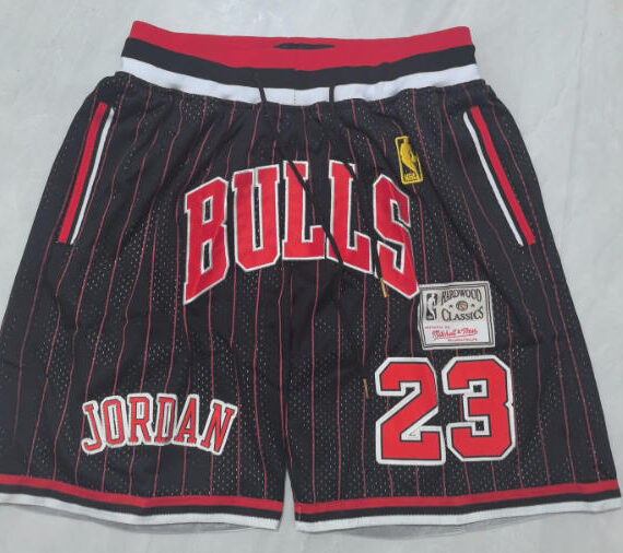Michael Jordan Basketball Shorts#23 Chicago Bulls Retro Black/Red