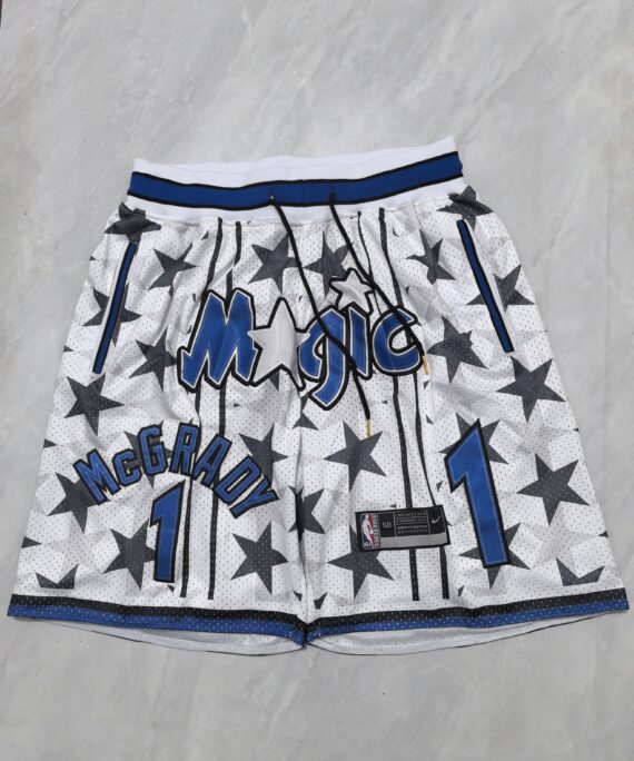 Tracy McGrady Basketball Shorts#1 Orlando Magic Retro White