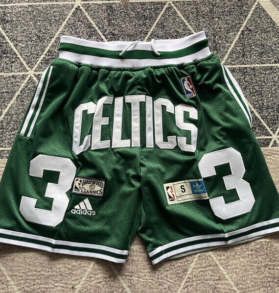 Shorts Larry Bird Basketball #33 Boston Celtics Retro Green