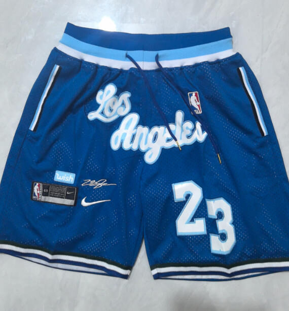 Shorts LeBron James Basketball #23 Los Angeles Lakers Retro Blue