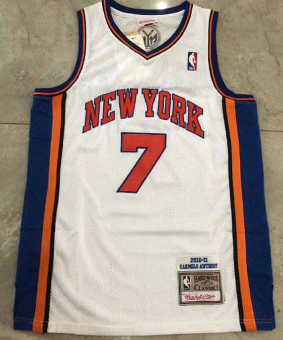 (Alta Calidad) Carmelo Anthony Basketball Jersey #7 New York Knicks White