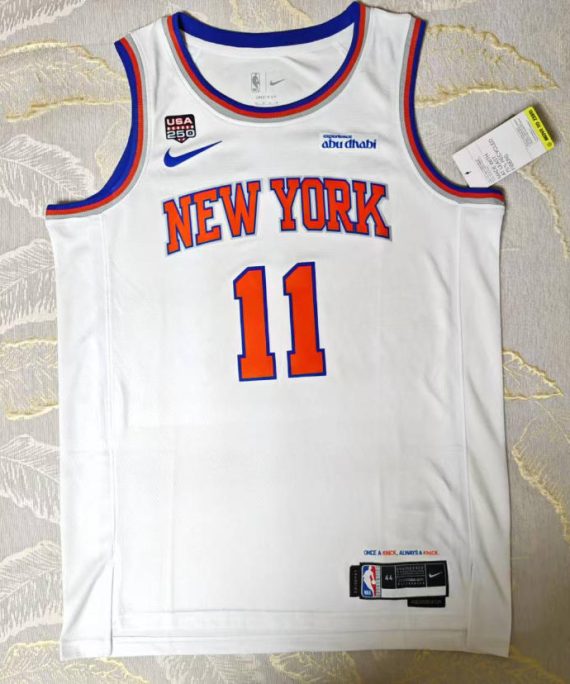 Jalen Brunson Basketball Jersey #11 New York Knicks 2026 White Finals Edition
