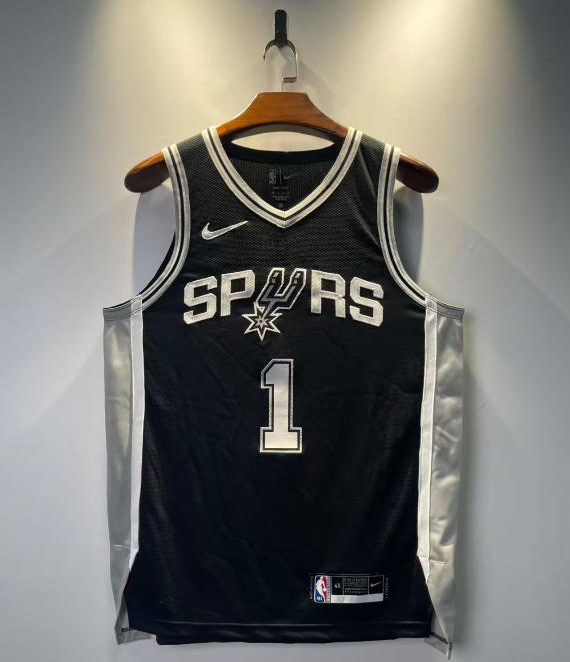 Victor Wembanyama Basketball Jersey #1 San Antonio Spurs Black